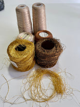 Load image into Gallery viewer, Lurex Yarn, Shining Glitter Metallic Knitting Yarn, Sparkle Thread for Felting, Knitting, Crochet, Scrapbooking, Junk Journals, Weaving