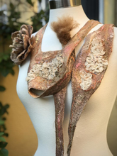 Load image into Gallery viewer, Wool Felted Headband, Brooch and Necklace for Women, Felted Arm Warmers, Hand Felt Headband, Gift, Women’s Accessories, Flowers Bracelet-The Garden of Felt by Marina