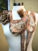 Load image into Gallery viewer, Wool Felted Headband, Brooch and Necklace for Women, Felted Arm Warmers, Hand Felt Headband, Gift, Women’s Accessories, Flowers Bracelet-The Garden of Felt by Marina