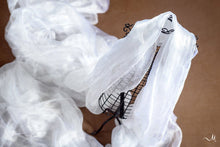 Load image into Gallery viewer, Margilan Silk Fabric, Rarefied Uzbek Silk 35" 10 yards White Silk Gauze Fabric Sold by the Yard Silk - for Nuno Felting, Pure White Magrelan-The Garden of Felt by Marina