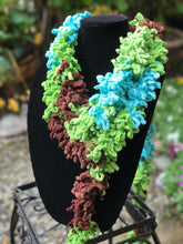 Load image into Gallery viewer, Crochet Cowl, Womens scarf, Chunky Cowl, Loop Infinity Scarf, Chain Necklace, Chain Scarf, Multicolor Scarves, Crochet Jewelry, Gift for mom-The Garden of Felt by Marina