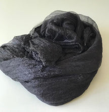 Load image into Gallery viewer, Black Margilan Silk Gauze For Felting Craft Fabric Silk Natural Silk Silk For Scarves Hand Dyed, Price for 3 yards, Nuno Felting Supplies-The Garden of Felt by Marina