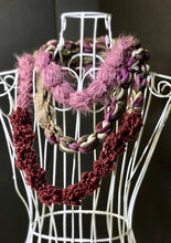 Load image into Gallery viewer, Crochet Scarf for Women , Chunky Scarf in White and Grey Colors-The Garden of Felt by Marina