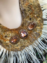 Load image into Gallery viewer, Felted Necklace Collar in gold color