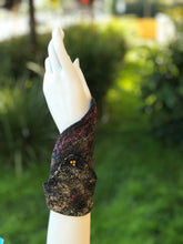 Load image into Gallery viewer, Felted Bracelet, Felted Wool Cuff in Black Color-The Garden of Felt by Marina