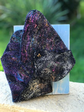 Load image into Gallery viewer, Felted Bracelet, Felted Wool Cuff in Black Color-The Garden of Felt by Marina