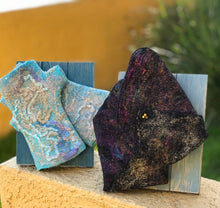 Load image into Gallery viewer, Felted Bracelet, Felted Wool Cuff in Black Color-The Garden of Felt by Marina