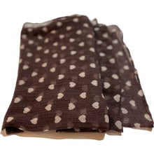 Load image into Gallery viewer, Brown Cotton Scarf with Hearts for Felting, Material for Felting, Felting Supplies for Wet Nuno Felting, Craft Supplies, Great for Collage