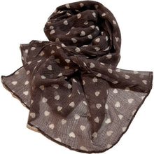 Load image into Gallery viewer, Brown Cotton Scarf with Hearts for Felting, Material for Felting, Felting Supplies for Wet Nuno Felting, Craft Supplies, Great for Collage