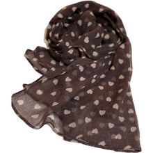 Load image into Gallery viewer, Brown Cotton Scarf with Hearts for Felting, Material for Felting, Felting Supplies for Wet Nuno Felting, Craft Supplies, Great for Collage