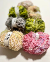 Load image into Gallery viewer, Christmas gift, Colourful Yarns, Junk Journal Yarn, Scrapbook Yarn, Art Grab Bag, Fluffy Eyelash Rainbow Ice Yarn, Novelty Fiber, Crafting