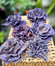 Load image into Gallery viewer, Purple Felted Wool Flower Brooches, Handcrafted Romantic Brooch, Felted Jewelry, Accessories, Felt Pin, Hand felted brooch, Felt brooch
