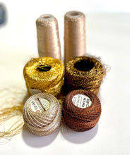 Load image into Gallery viewer, Lurex Yarn, Shining Glitter Metallic Knitting Yarn, Sparkle Thread for Felting, Knitting, Crochet, Scrapbooking, Junk Journals, Weaving