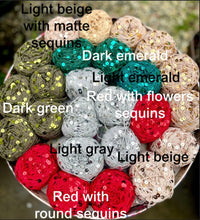 Load image into Gallery viewer, 50g/Ball /140M Royal Double Sequins Cotton Yarn for Nuno Felting, Knitting, Crochet, Art Yarn, 6mm & 3mm Decorative Shiny Sparkly Yarn