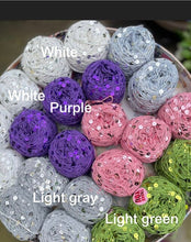 Load image into Gallery viewer, 50g/Ball /140M Royal Double Sequins Cotton Yarn for Nuno Felting, Knitting, Crochet, Art Yarn, 6mm & 3mm Decorative Shiny Sparkly Yarn