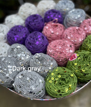 Load image into Gallery viewer, Royal Double Sequins Cotton Yarn for Nuno Felting, Knitting, 6mm & 3mm Sequins-The Garden of Felt by Marina