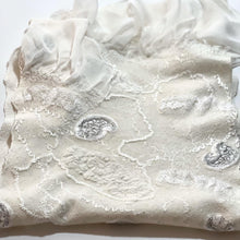 Load image into Gallery viewer, White Nunofelting Silk Scarf for Women, Hand Felt Shoulder Wrap, Nuno Felted Scarf, Wedding Textured Shawl, Felt Silk Scarf, Wool Scarf-The Garden of Felt by Marina