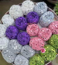 Load image into Gallery viewer, Royal Double Sequins Cotton Yarn for Nuno Felting, Knitting, 6mm & 3mm Sequins-The Garden of Felt by Marina