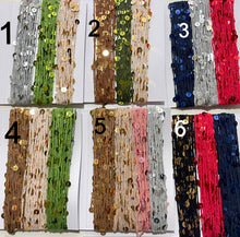 Load image into Gallery viewer, Set Royal Double Sequins Cotton Yarn for Nuno Felting, Knitting, 6mm & 3mm Sequins-The Garden of Felt by Marina