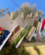 Load image into Gallery viewer, Set Royal Double Sequins Cotton Yarn for Nuno Felting, Knitting, 6mm & 3mm Sequins-The Garden of Felt by Marina