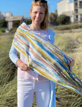 Load image into Gallery viewer, Multicolor Nuno Felted Scarf with Fringe-The Garden of Felt by Marina