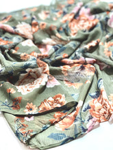 Load image into Gallery viewer, Floral Fabric, Materials for Felting, Felting Supplies for Wet Nuno Felting, Silk Scarf for Felting, Craft Supplies-The Garden of Felt by Marina