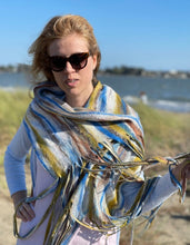 Load image into Gallery viewer, Multicolor Nuno Felted Scarf with Fringe-The Garden of Felt by Marina