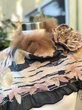 Load image into Gallery viewer, Felted Scarf with silk for Women, Handmade silk double- sided scarf, Scarf with brooch, Wool scarf with Alpaca, Gift for Mom-The Garden of Felt by Marina