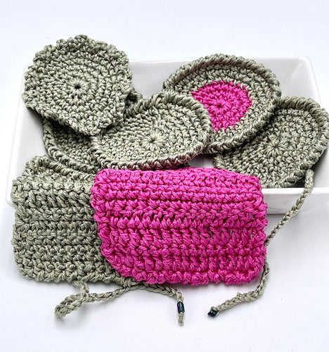 Makeup Reusable Remover Wipes, Reusable Crochet Makeup Remover Pads, 100% Cotton, Zero Waste, Washable Reusable Pad, Handmade Facial Set-The Garden of Felt by Marina