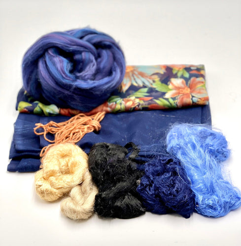 Materials for Wet Felting, Needle Felting, Craft Wet Felting Set for Silk Scarf, Fibers Pack, Silk Scarf, Felting Kit-The Garden of Felt by Marina