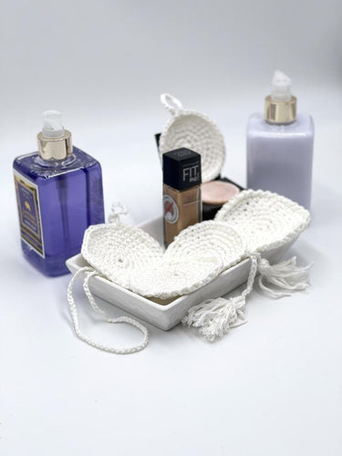 Makeup Reusable Remover Wipes, Reusable Crochet Makeup Remover Pads, 100% Cotton, Zero Waste, Washable Reusable Pad, Handmade Facial Set-The Garden of Felt by Marina