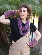 Load image into Gallery viewer, Knit Fingerless Gloves and Infinity Scarf Set