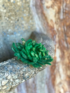 Green wool brooch