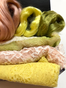 Kit Felt Scarf for Wet Felting, Felting Supplies, Merino Wool, Viscose Fiber, Margelan Hand dyed Silk, Starter Kit for Nuno Felting-The Garden of Felt by Marina