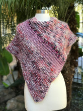 Load image into Gallery viewer, Triangle knitted scarf. Hand knitted triangular wrap-The Garden of Felt by Marina