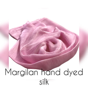 Pink Margilan Silk Gauze for Wet Felting, Craft Fabric Silk Natural Silk Silk For Scarves Hand Dyed, Price for 2 Meters-The Garden of Felt by Marina