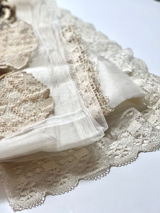 Vintage Lace, Margilan Silk Organza, Silk fibers for nunofelting-The Garden of Felt by Marina