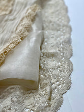 Load image into Gallery viewer, Vintage Lace, Margilan Silk Organza, Silk fibers for nunofelting-The Garden of Felt by Marina