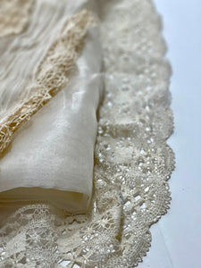 Vintage Lace, Margilan Silk Organza, Silk fibers for nunofelting-The Garden of Felt by Marina