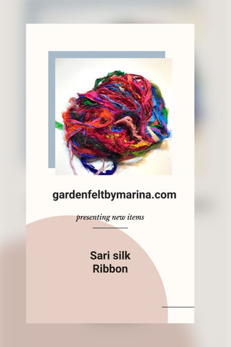 Silk sari ribbon-The Garden of Felt by Marina