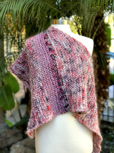 Load image into Gallery viewer, Triangle knitted scarf. Hand knitted triangular wrap-The Garden of Felt by Marina