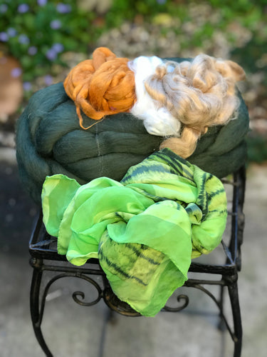 Felting scarf kit, Felting Supplies-The Garden of Felt by Marina