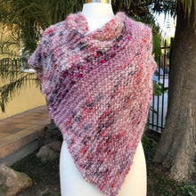 Load image into Gallery viewer, Triangle knitted scarf. Hand knitted triangular wrap-The Garden of Felt by Marina